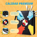 KS SHOP® Carpeta de tarjetas de 1080 bolsillos, álbum de tarjetas coleccionables de 9 bolsillos premium con 60 hojas de doble cara, libro de colección de 3 anillos con cremallera, tarjetero impermeable con correa para la muñeca