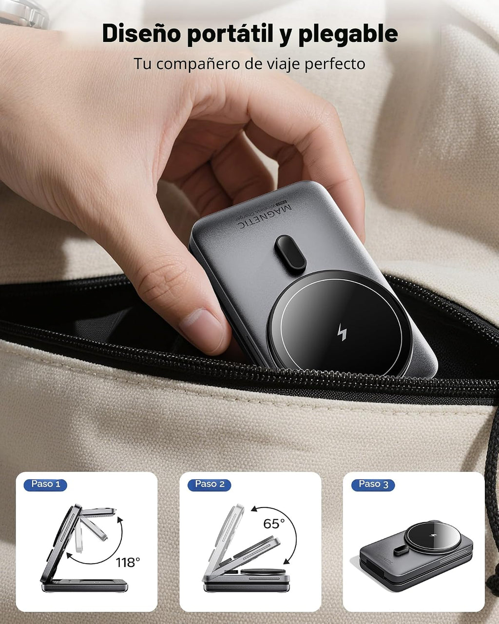 Estación de carga plegable 3 en 1 para Magsafe, cargador de teléfono de viaje y reloj para Apple, base de carga inalámbrica PD20W para múltiples dispositivos iPhone 17 16 15 14 13 12 Series/Apple