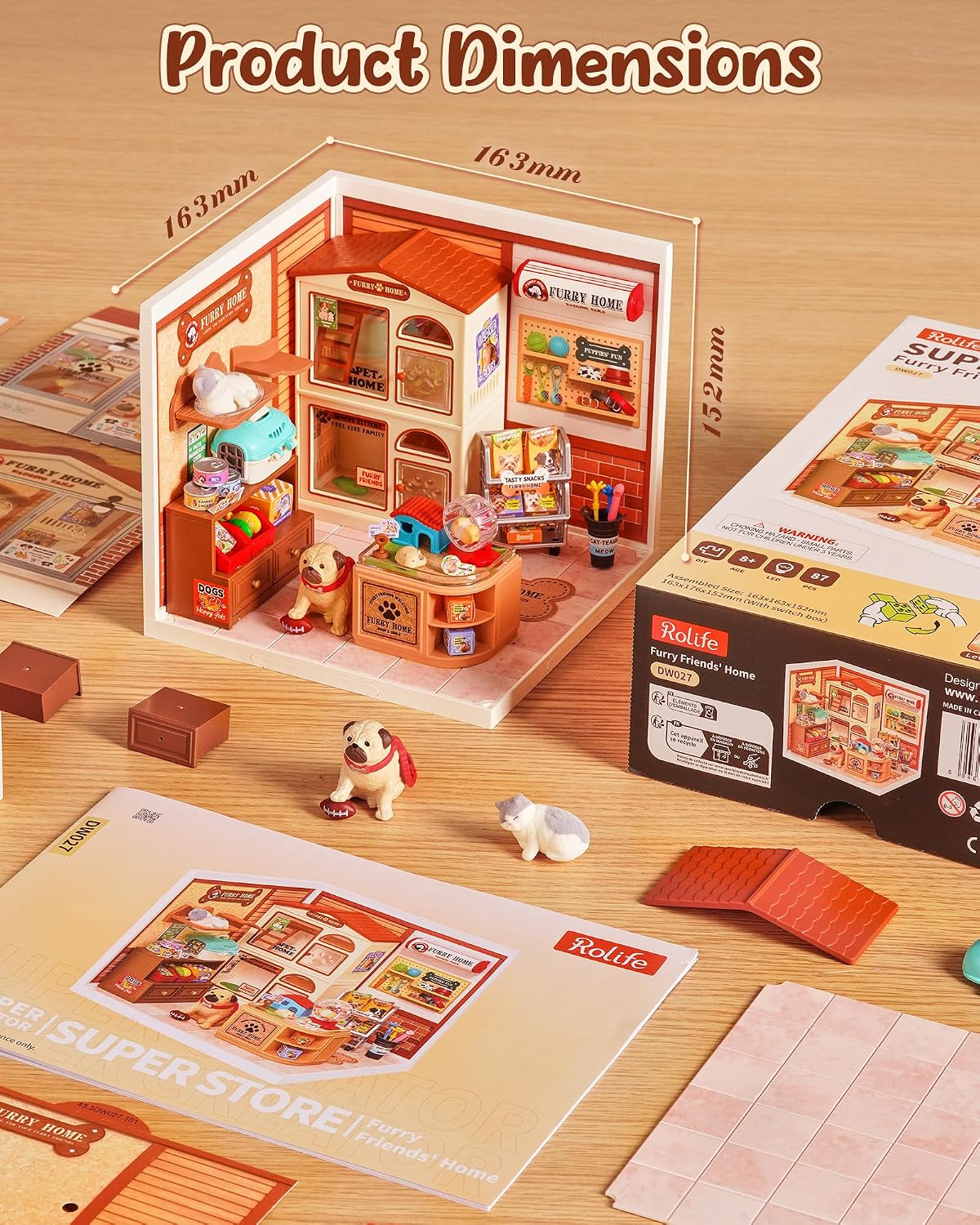 Rolife Super Creator - Juego de bloques de construcción de casas pequeñas para muñecas pequeñas, kits de modelos de plástico para adolescentes de 14 años en adelante, manualidades para adultos