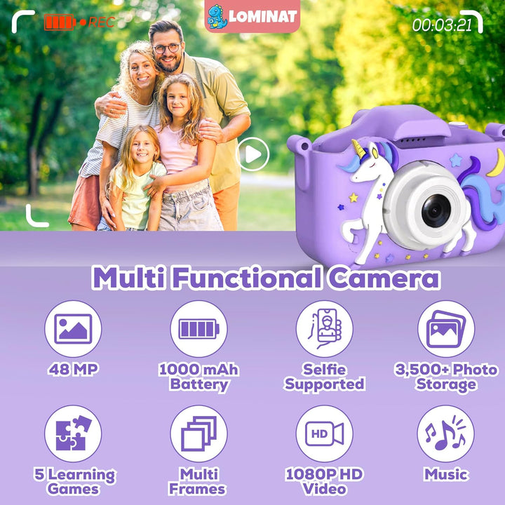 Cámara Unicorn para Niñas de 3 a 12 años, cámara selfie para niñas...