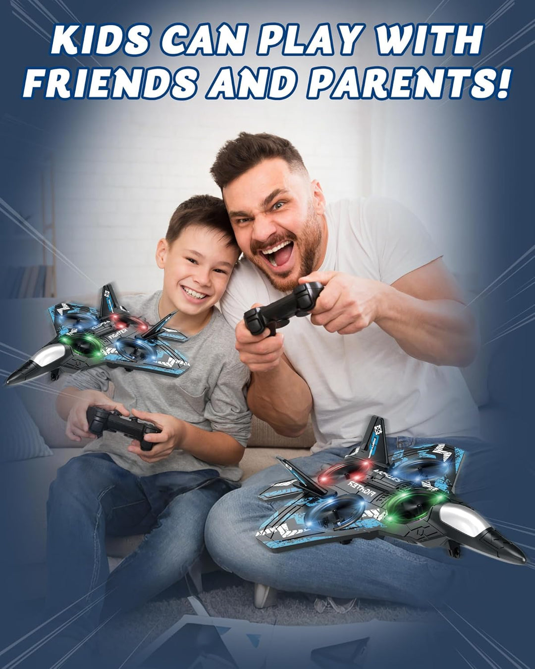 Drones para niños con forma de avión a control remoto, avión de con...