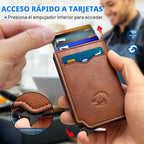 Billetera para Airtag para hombre, con bolsillo para efectivo, 2 ventanas de identificación, más de 10 tarjetas, funda de metal inteligente, delgada, con cierre magnético, bloqueo RFID