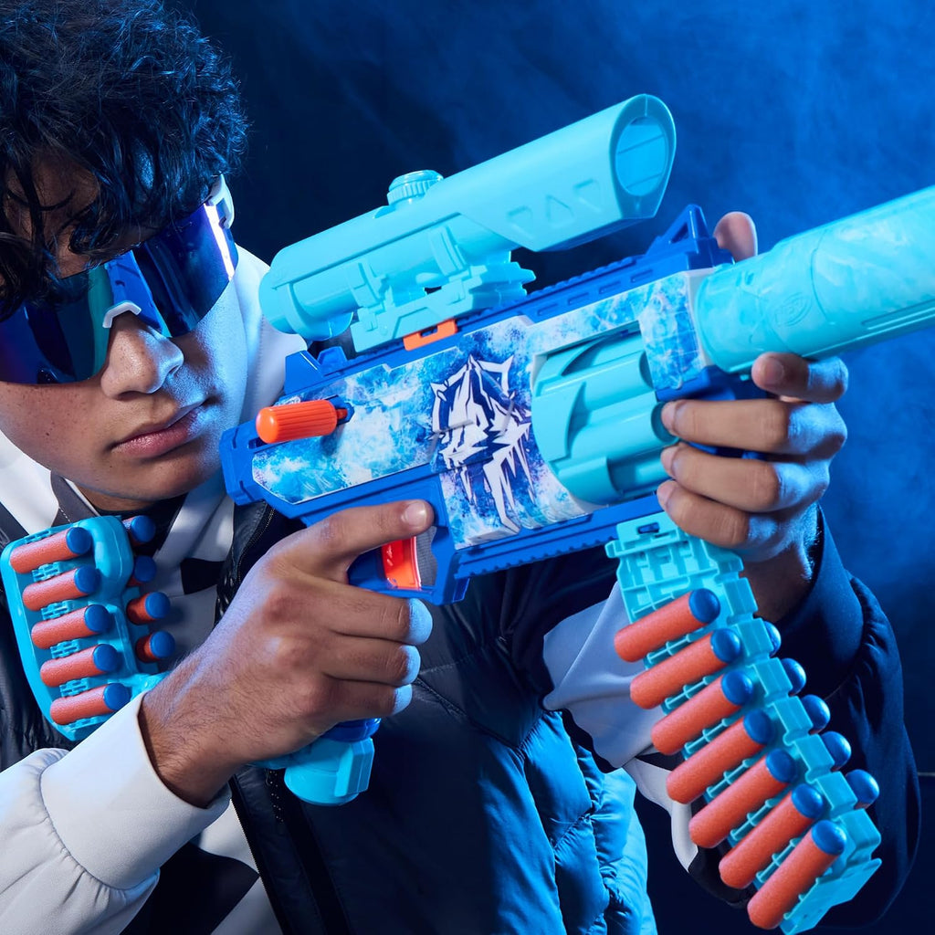 Nerf Loadout FrostFusion Blaster, 4 accesorios intercambiables, 30 dardos Nerf N1, juguetes y regalos para niños, a partir de 8 años (exclusivo de Amazon)