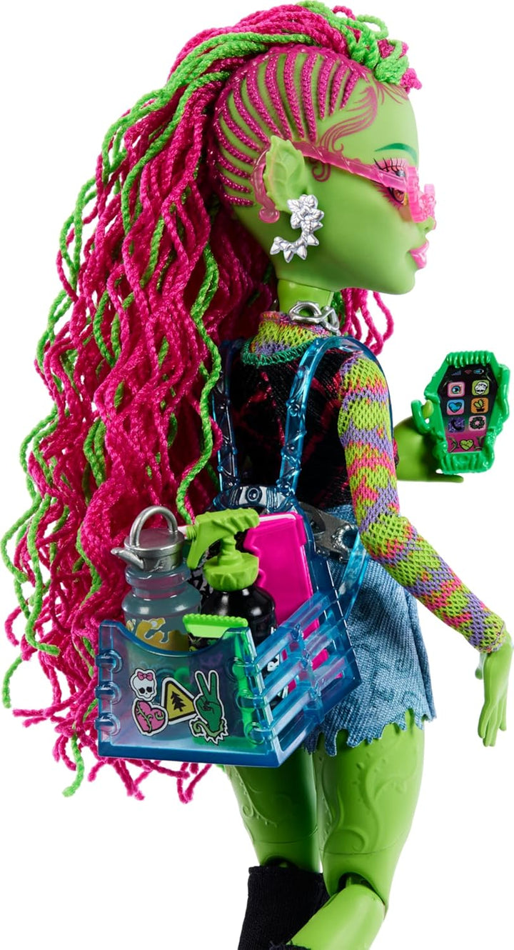 Muñeca Monster High Venus McFlytrap, monstruo planta con mascota ga...