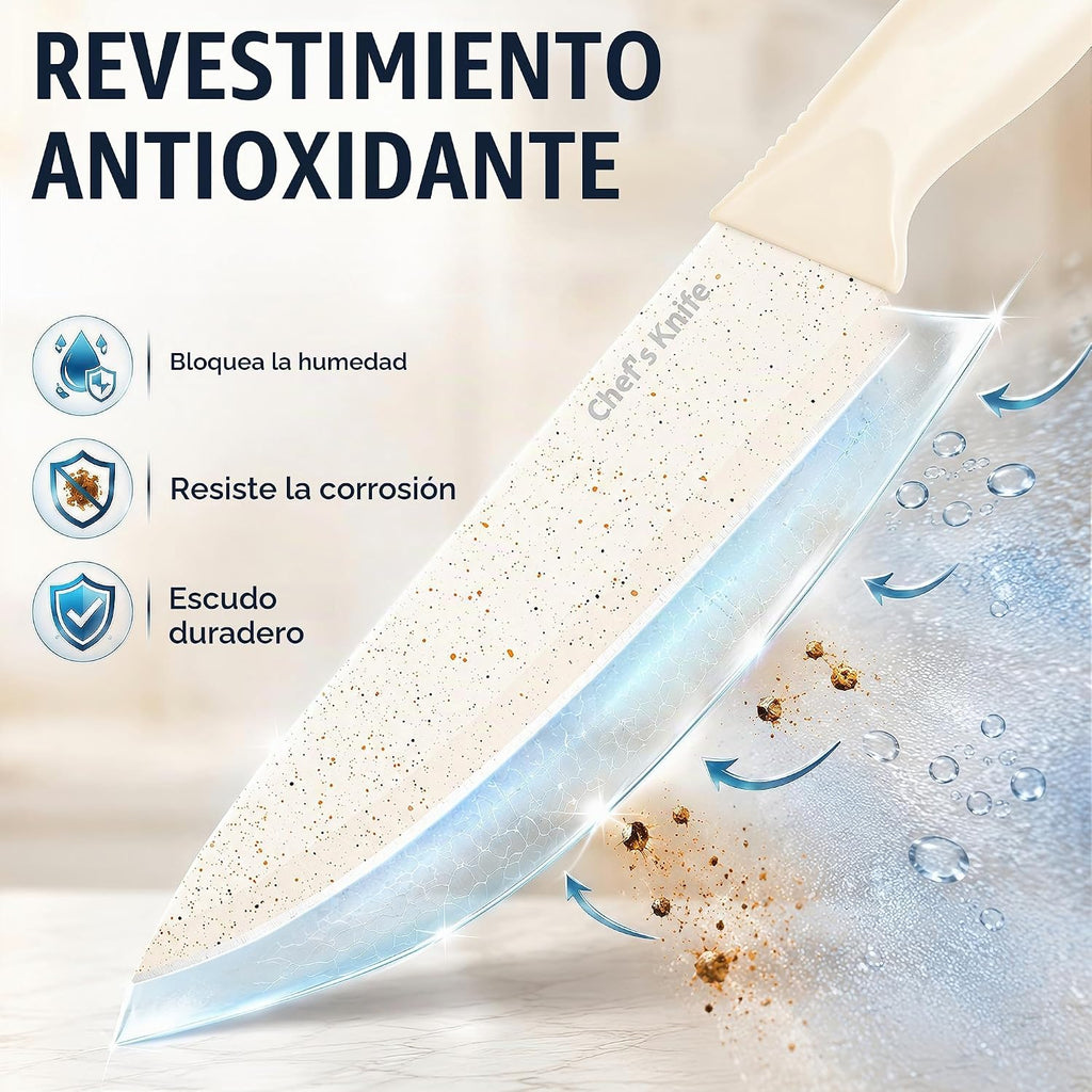 Juego de bloques de cuchillos de cocina de 14 piezas con afilador