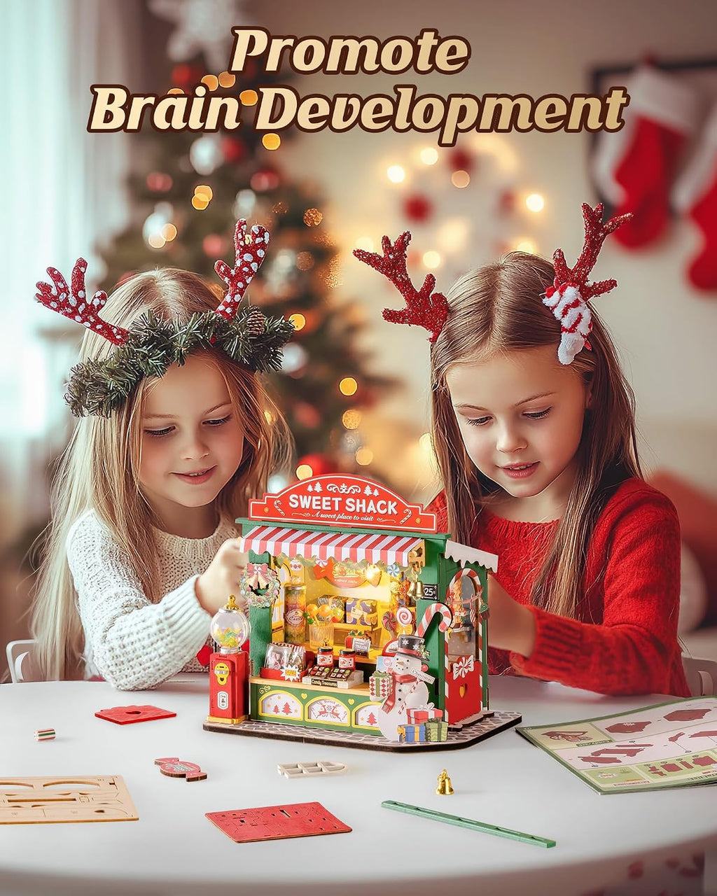 Rolife - Kit de casa en miniatura de bricolaje para tienda de dulces navideños