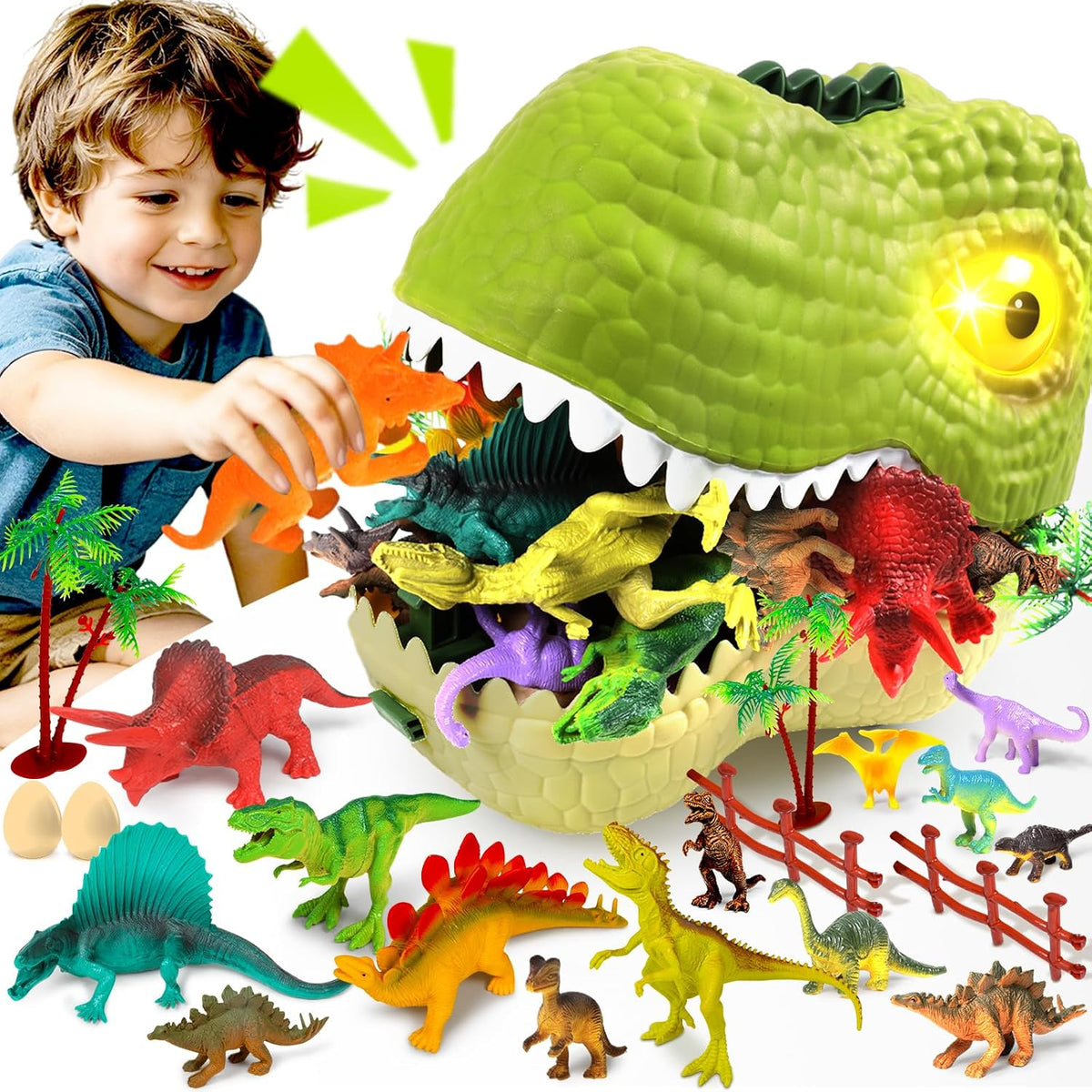 46 piezas de juguetes de dinosaurio para niños 3-5 5-7 figuras realistas de