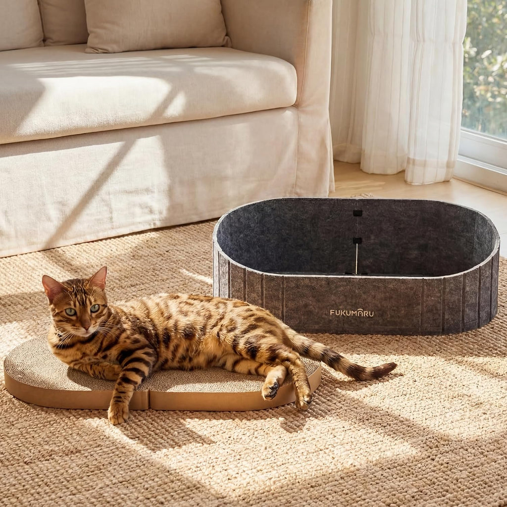 FUKUMARU Rascador para gatos, sofá de 24 pulgadas con forma de gato que