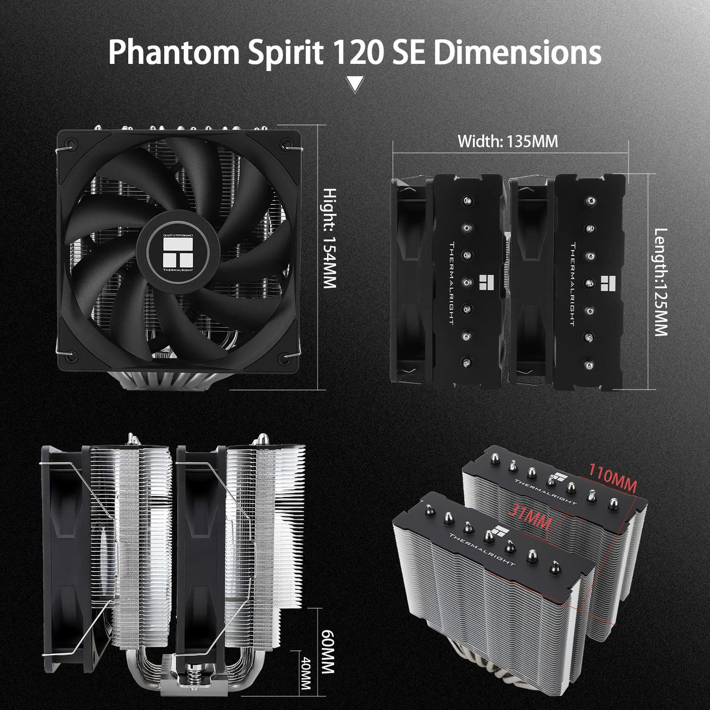 Thermalright Phantom Spirit 120SE - Enfriador de aire para CPU, 7 t...