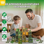 TOY Life - Juego de 58 piezas de azulejos magnéticos militares STEM para niños de 3 a 8 años