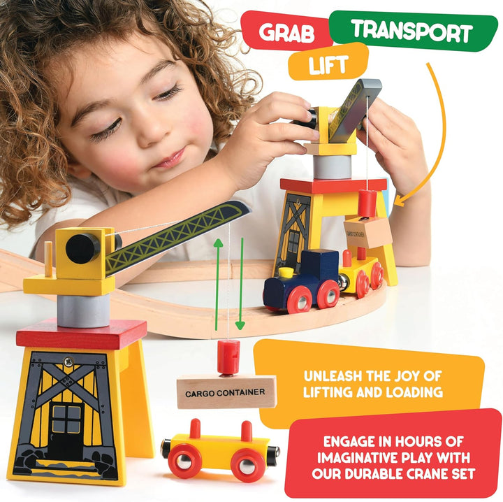 Play22 Juego de tren de madera para niños pequeños 38
