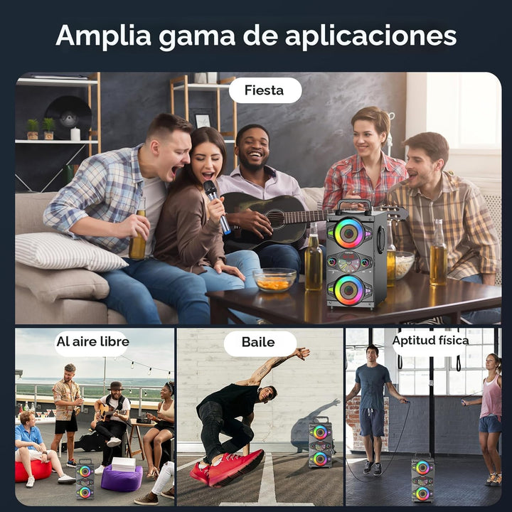 Altavoces Bluetooth Portátiles 60W Gran Potencia Inalámbrico Fuerte...