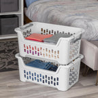 Sterilite Cesta apilable para ropa sucia, cesta de ropa de plástico