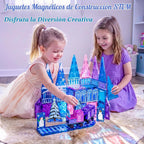 Princess Castle - Azulejos magnéticos para niños de 4 a 8 años con juego de