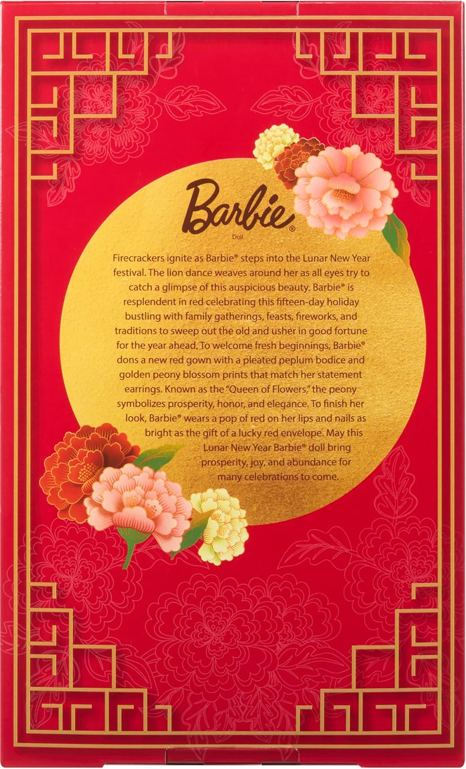 Barbie Muñeca de moda de Año Nuevo Lunar con vestido rojo