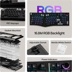 MechLands Feker Alice98 Teclado mecánico ergonómico de 98 teclas