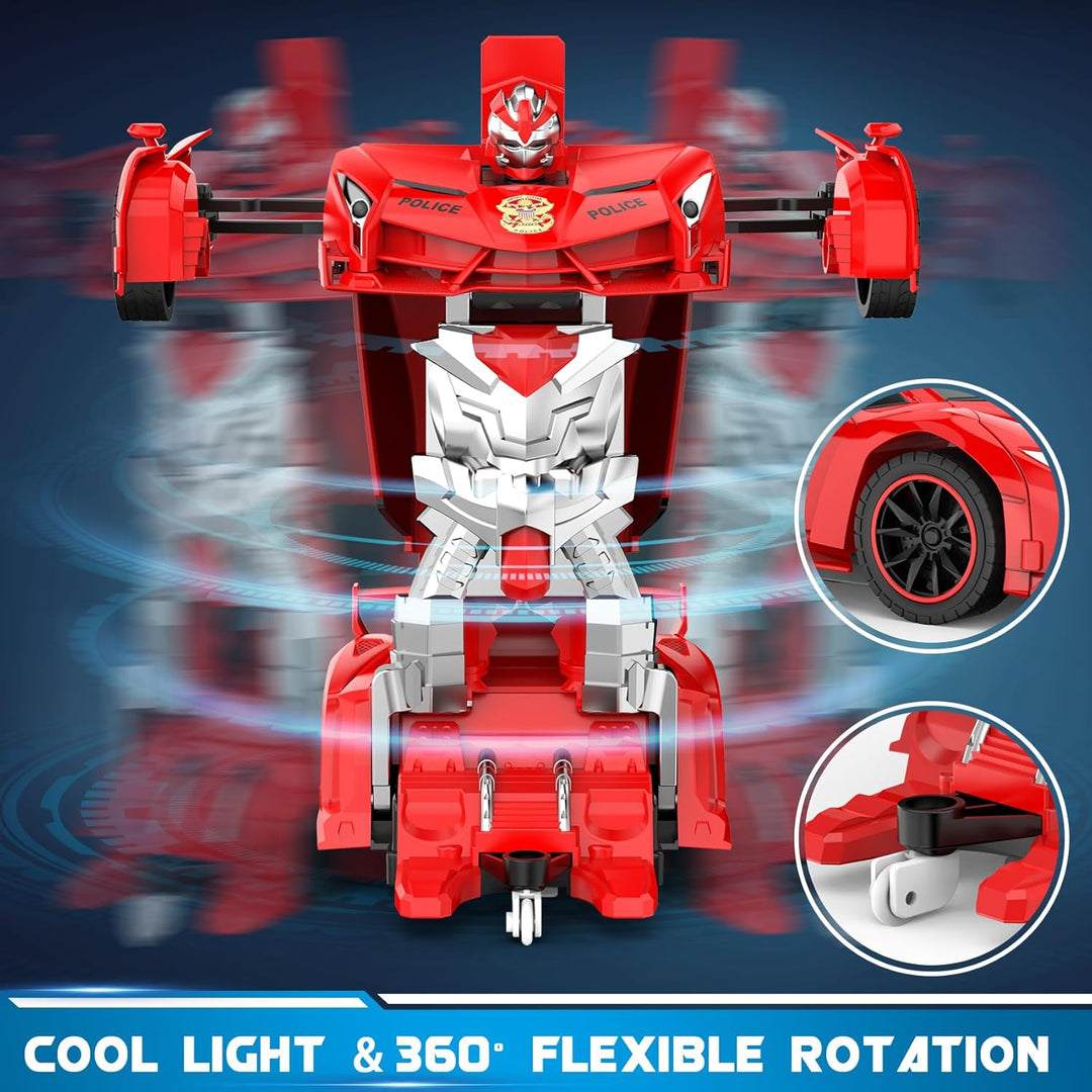 FDJ Robot de auto transformable a control remoto, un botón de defor...