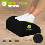 Lámpara ErgoFoam Reposapiés ortopédico con diseño de lágrima avalado por quiroprácticos, 2 en 1 ajustable para debajo del escritorio para dolor lumbar, de espalda y rodilla (negro)