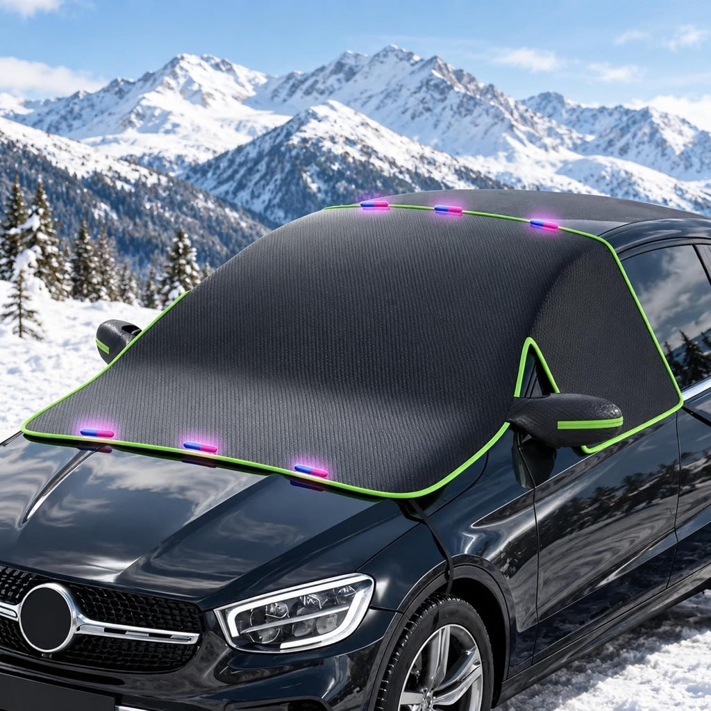 Cubierta de nieve para parabrisas, cubierta de parabrisas de automóvil para hielo y nieve, cubierta magnética para parabrisas con ventana lateral 26725