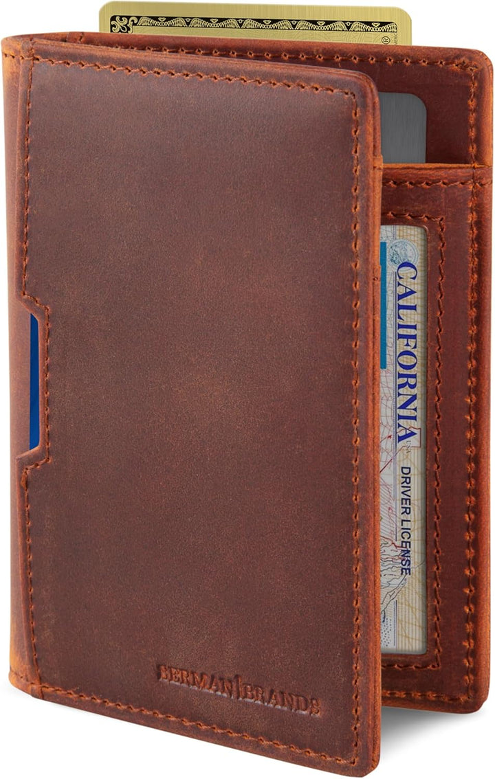 SERMAN BRANDS \u2013 Carteras para hombre, delgadas, de cuero, con...