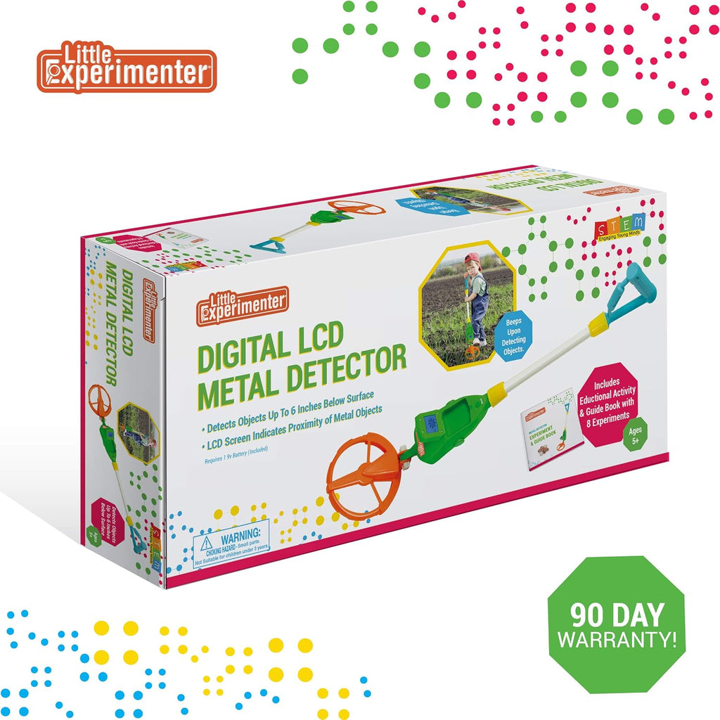Detector de metales ajustable para niños, pantalla LCD