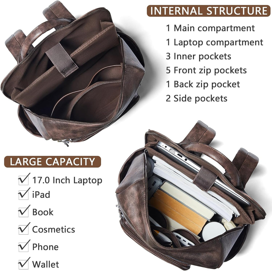 Shrrie Mochila grande mejorada para laptop de viaje, para portátil...