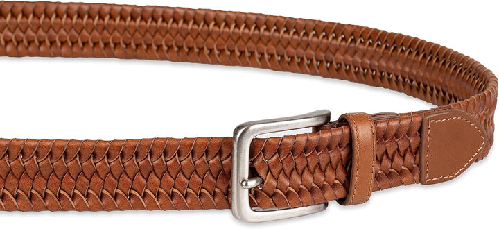 Tommy Bahama Cinturón de cuero trenzado para hombre, diseño elástic...