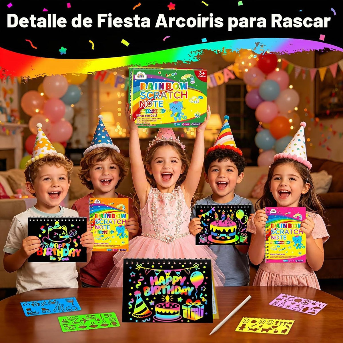 ZMLM Paquete de 24 cuadernos con diseño de arco iris para niños, recuerdos