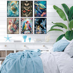 Paquete de 12 kits de arte de diamantes para adultos, animales, kit de pintura de diamantes de 12 x 16 pulgadas