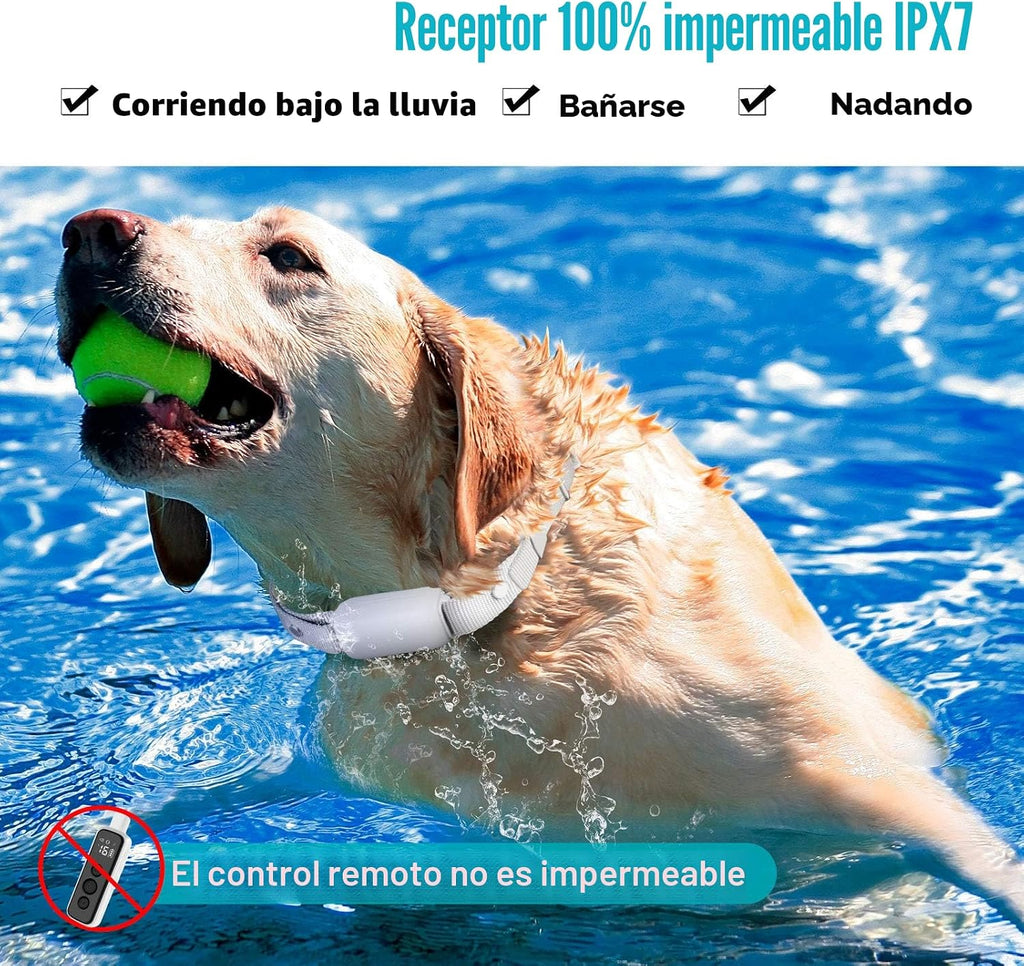 Collar de choque para perros 2 perros, (8-120 libras), collar eléctrico impermeable recargable con control remoto para perros pequeños, medianos y grandes, con modos de choque seguros de vibración de pitido (gris)