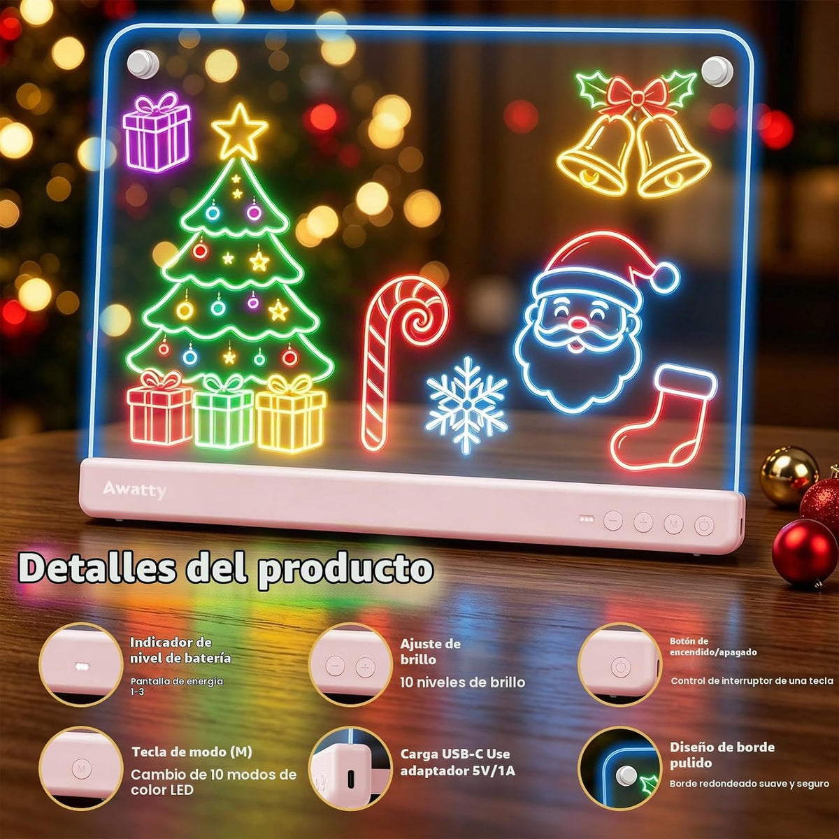 Tablero de dibujo LED de 16 pulgadas, regalos de juguetes para niños