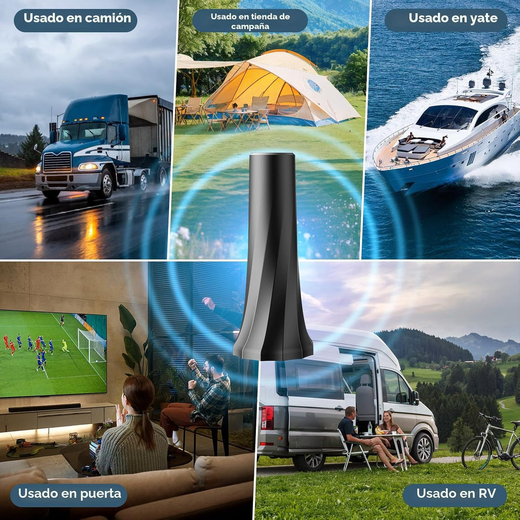 Antena de TV mejorada 2026 para Smart TV, antena digital para canales locales, antena de TV de rango de más de 3200 millas para interiores con señal de 360° más fuerte