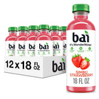 Bai - Bebida de Agua Infundida con Antioxidantes, Fresa Simbu, Botella de 18 Onzas Líquidas, Paquete de 12 Unidades