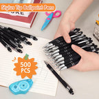 Yeaqee Bolígrafo de 500 piezas a granel con punta de lápiz capacitivo, color negro