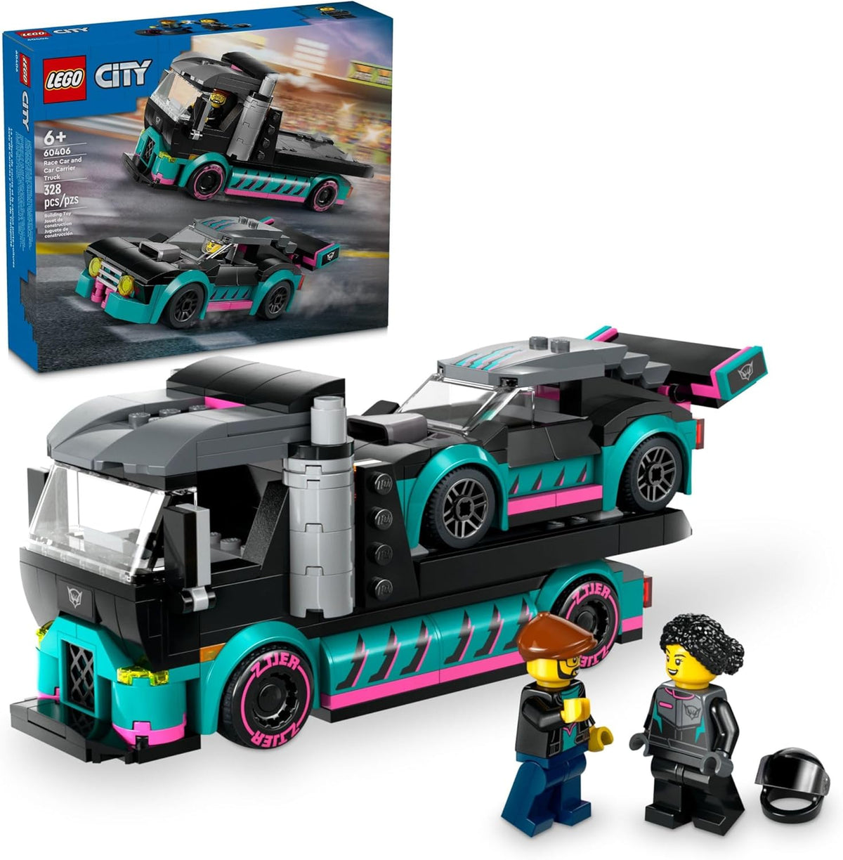 LEGO City Race Car and Car Carrier Truck Toy Playset