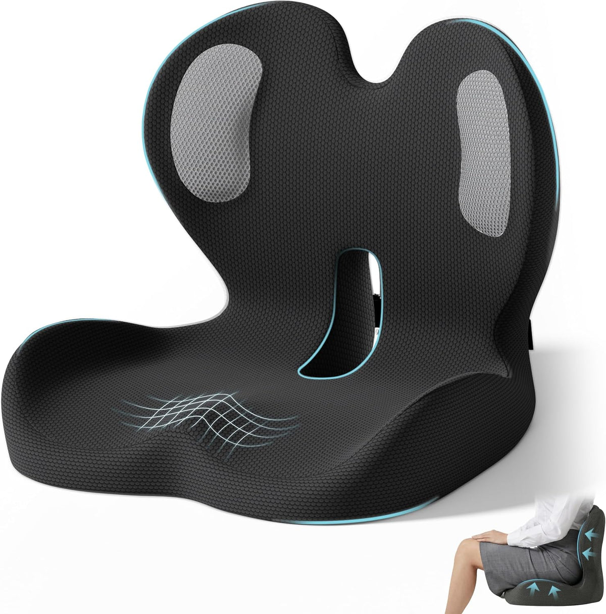 Cojín ergonómico de asiento y almohada de apoyo lumbar para oficina