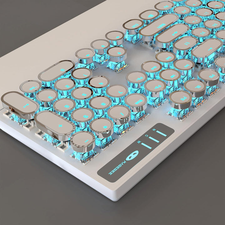 Teclado mecánico para juegos estilo máquina de escribir MageGee, te...