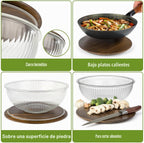 Juego de 5 cuencos apilables de vidrio para mezclar con tapas de