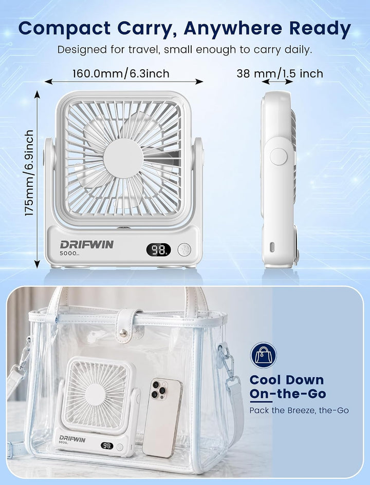 DRIFWIN Ventilador magnético aprobado por crucero, ventilador de vi...