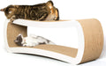 PetFusion - Camastro rascador para gatos, gigante, blanco, 39 x 11 x 14 pulgadas (largo x ancho x alto), 4 superficies de cartón, 2 niveles, para arañar/jugar/reposar/ocultarse, 100% cartón reciclable