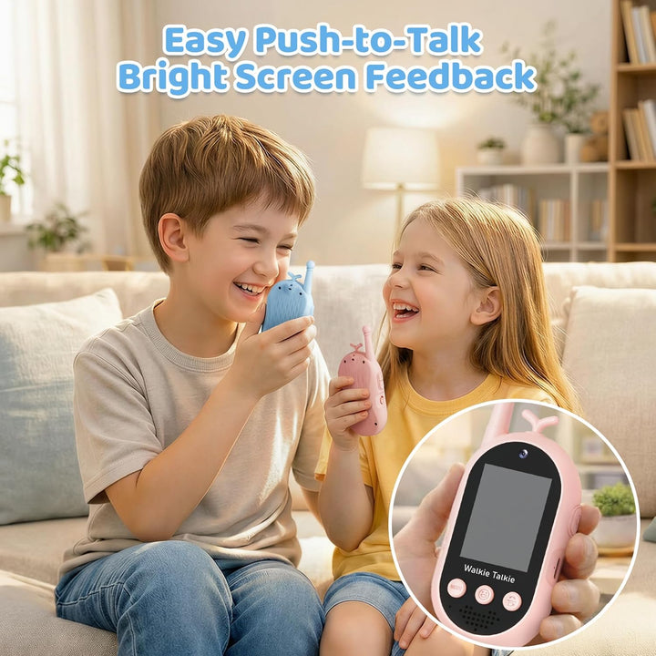 Walkie Talkie para niños con video: paquete de 2 juguetes recargabl...