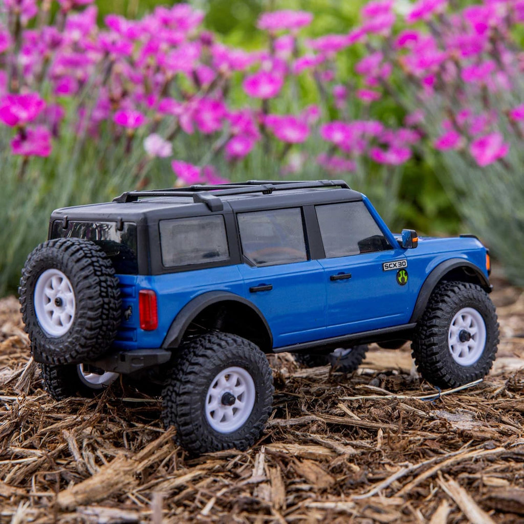 Axial 1/30 SCX30 Ford Bronco 4X4 RTR Rock Crawler a Escala 1/30, Motor Brushed, Azul