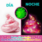 Original Stationery Kit de slime de unicornio que brilla en la oscuridad para niñas de 7 a 12 años, juego de fabricación de slime con más de 25 mezclas y activador, divertida actividad de manualidades creativa, regalo de cumpleaños para niños