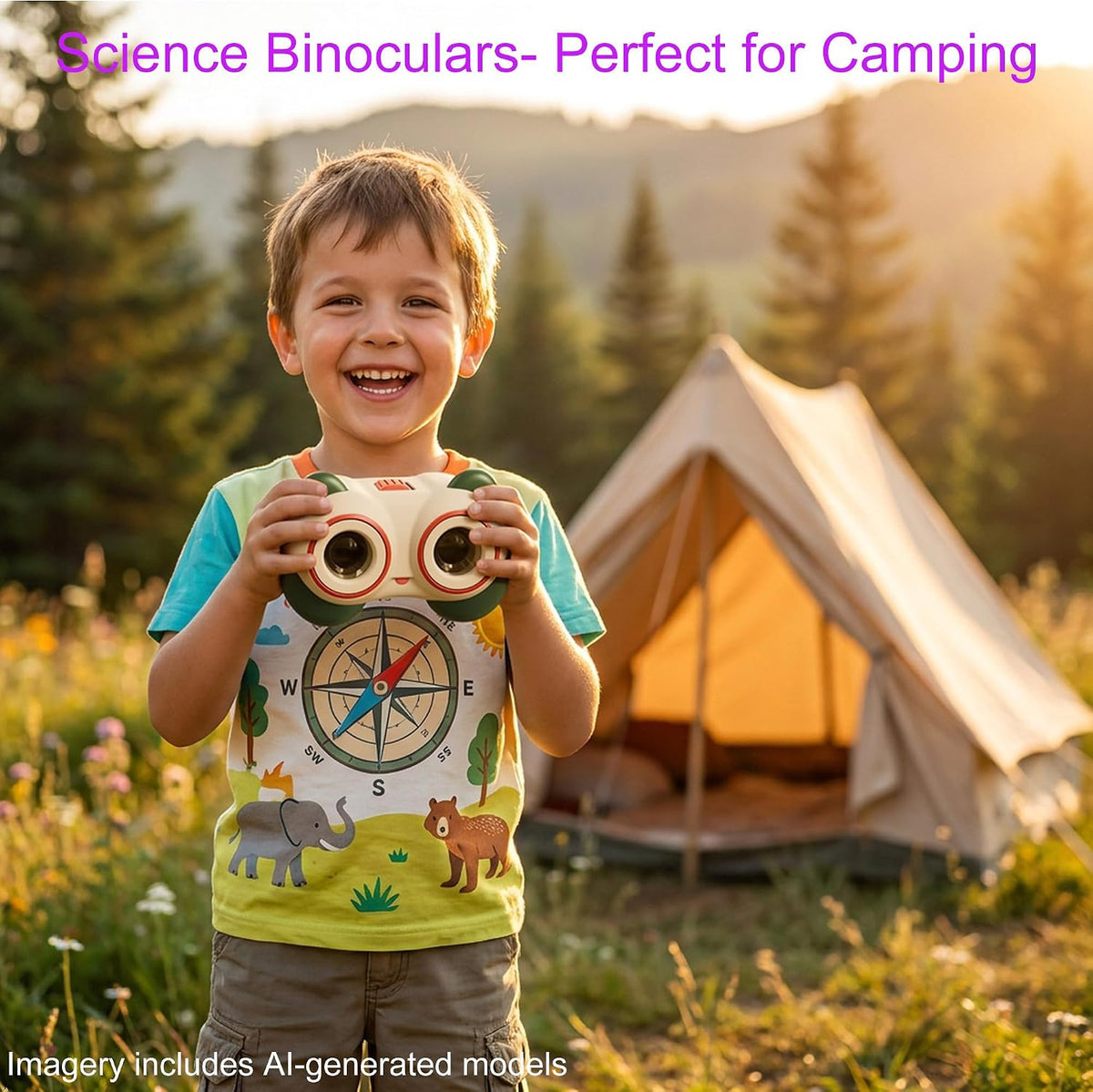 Binóculos Juguetes Científicos para Niños de 3-8 años: Panda Look - Regalo para Niños y Niñas | Aventura al Exterior y Juguete Educativo STEM para Avistamiento de Aves, Acampar, Senderismo - Edades 3-8 Regalo de Cumpleaños para Niños y Niñas