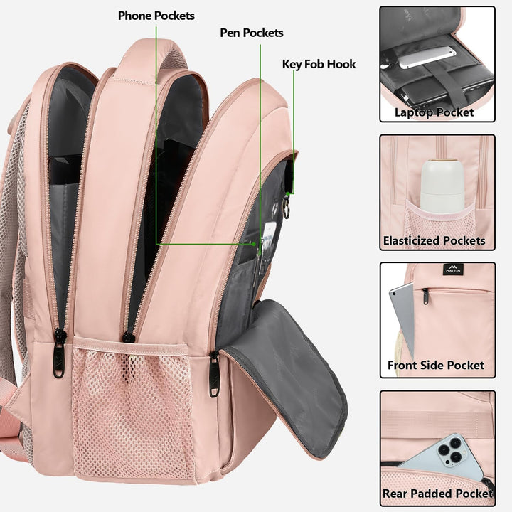 MATEIN - Mochila para laptop de 15.6 pulgadas, mochila de viaje par...