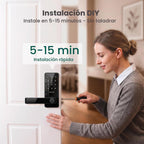 DESLOC Cerradura de manija inteligente con teclado, perilla de huellas
