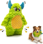 Juguete para perros Bite Force - Juguete de felpa grande, duradero y fuerte en color verde monstruo, reforzado con Kevlar para masticadores agresivos