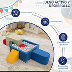 Juguetes de escalada para niños pequeños con hoyo de pelotas, 7 piezas de bloques de escalada de espuma para bebés con piscina de bolas, juego suave de actividades de escalada para niños