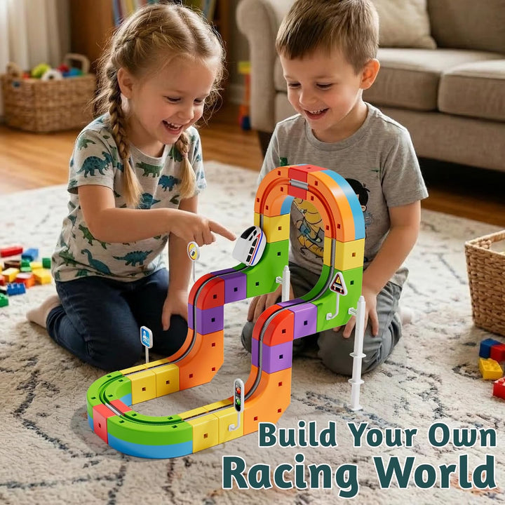 Wdebay klick Rail - Juego de tren eléctrico 3D mágico y flexible pa...