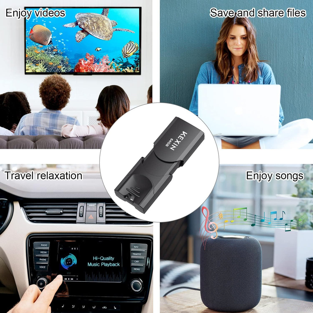 KEXIN Unidad Flash de 64GB Memoria USB Paquete de 5 Unidades Flash...